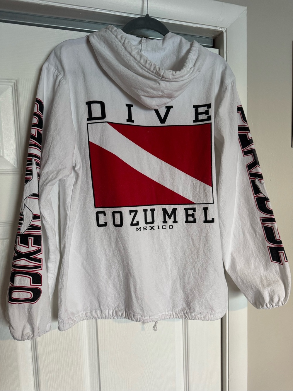 vintage pasion tropical dive cozumel mexico scuba hooded jacket size m